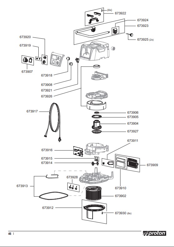 Industriesauger Proton MEC 1/35 Autoclean-M, mit automatischer Abreinigung und Synchronsteckdose, komplett mit Zubehör