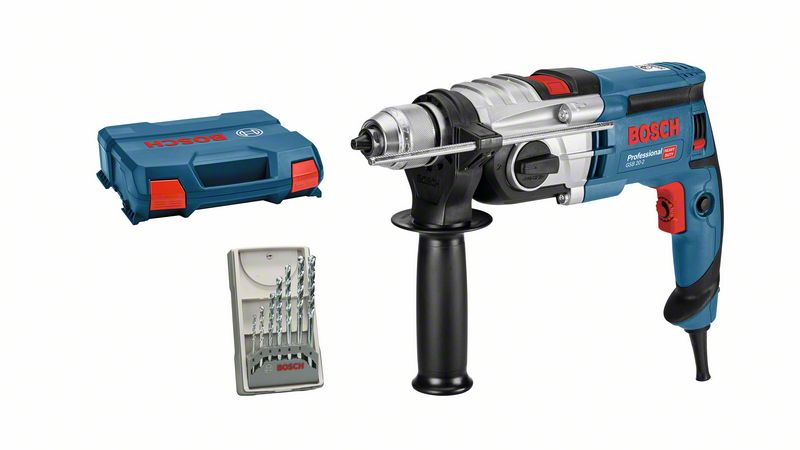 Schlagbohrmaschine GSB 20-2 mit 7-teiligem Steinbohrer-Set und L-CASE Bosch