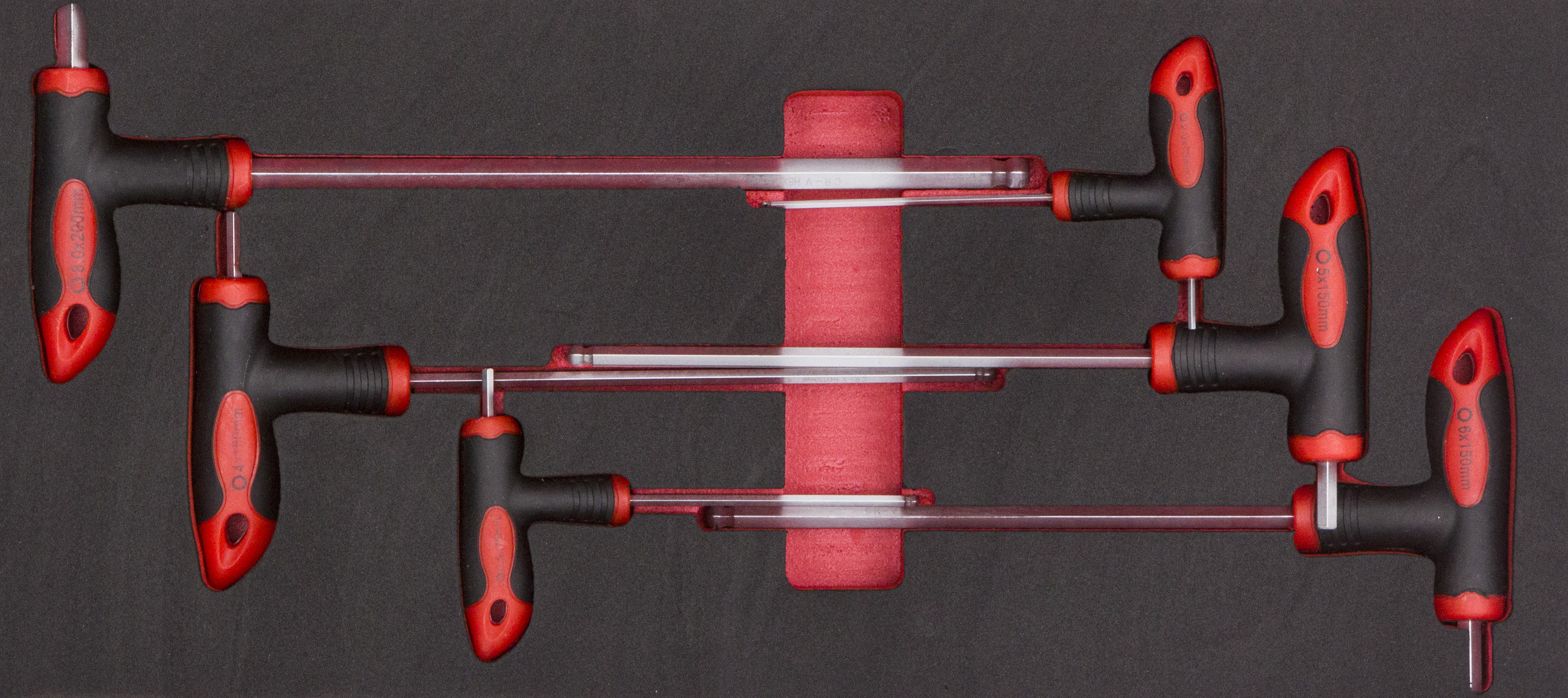 Inbusschlüssel-Satz mit Quergriff, 6-tlg., mit Schaumstoffeinlage