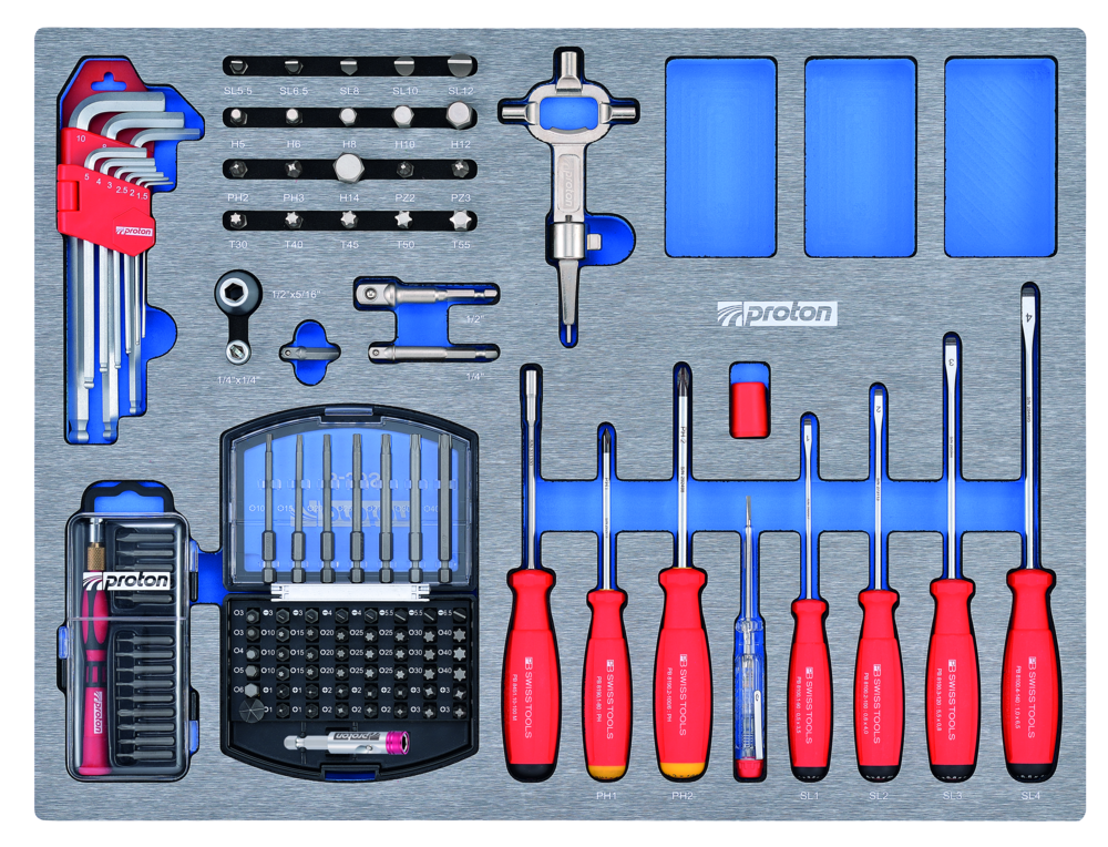 Werkzeugwagen Proton TT-202PB mit 7 Schubladen, 202-teilig mit PB-Schraubenzieher