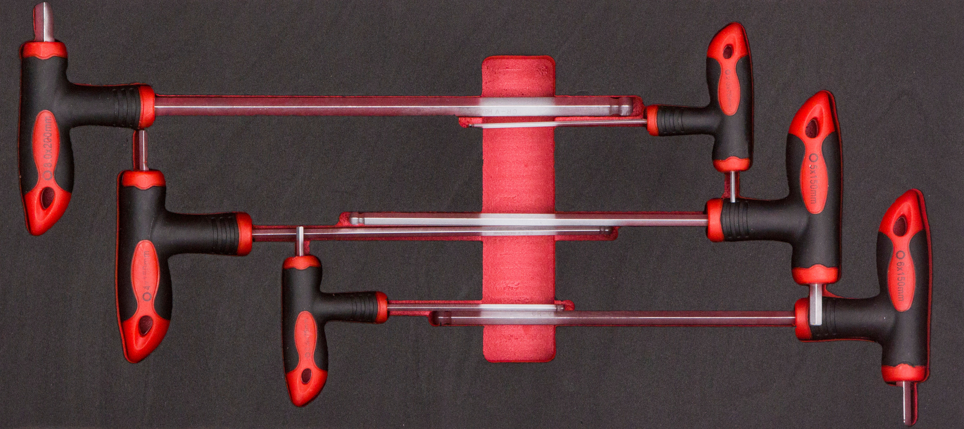 Inbusschlüssel-Satz mit Quergriff, 6-tlg., mit Schaumstoffeinlage