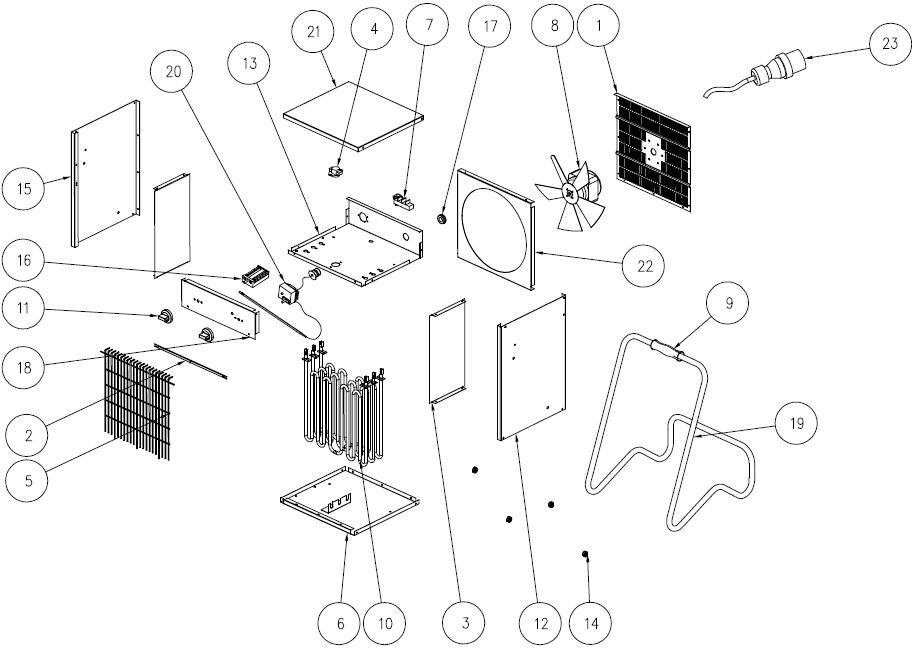 Elektroheizer Rockair EH 9, mit Kabel und Stecker