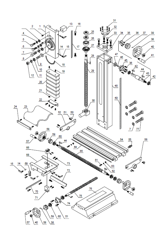 Bohrfräsmaschine Proton BF-20VM mit Standfuss