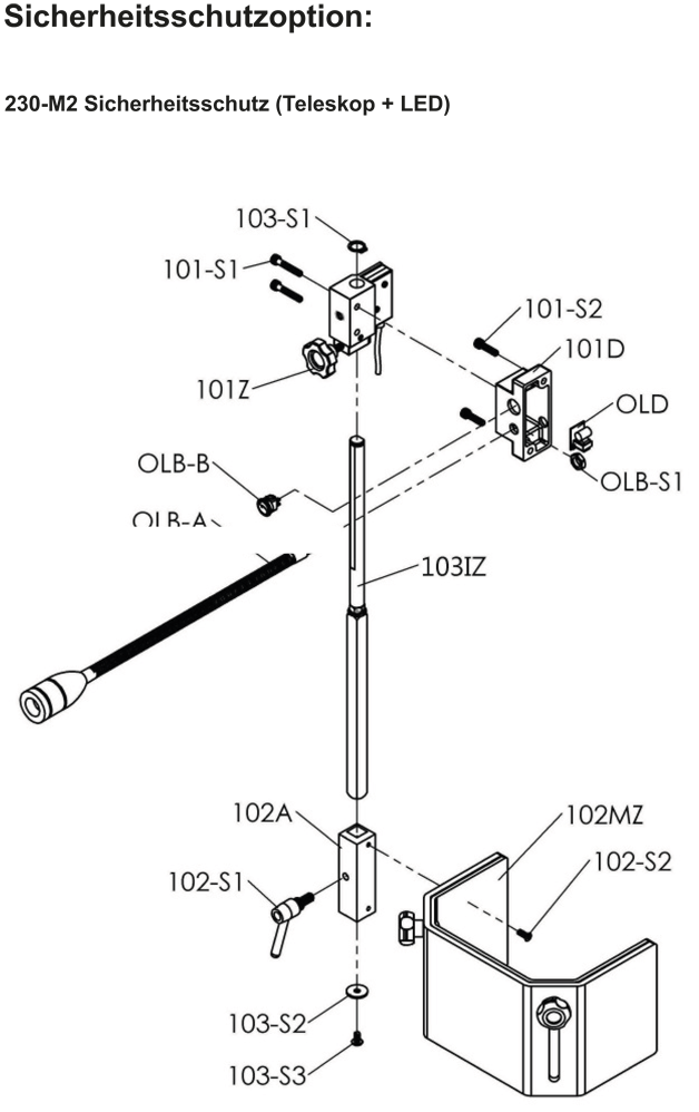 Säulenbohrmaschine Proton BMS-30 VT, LED-Arbeitsleuchte und Schnellspannbohrfutter 1 -16 mm