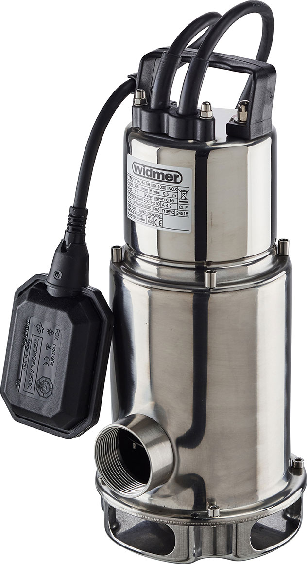 Schmutzwasser-Tauchpumpe Hydro Star MX 1000 Inox, mit Schwimmerschalter