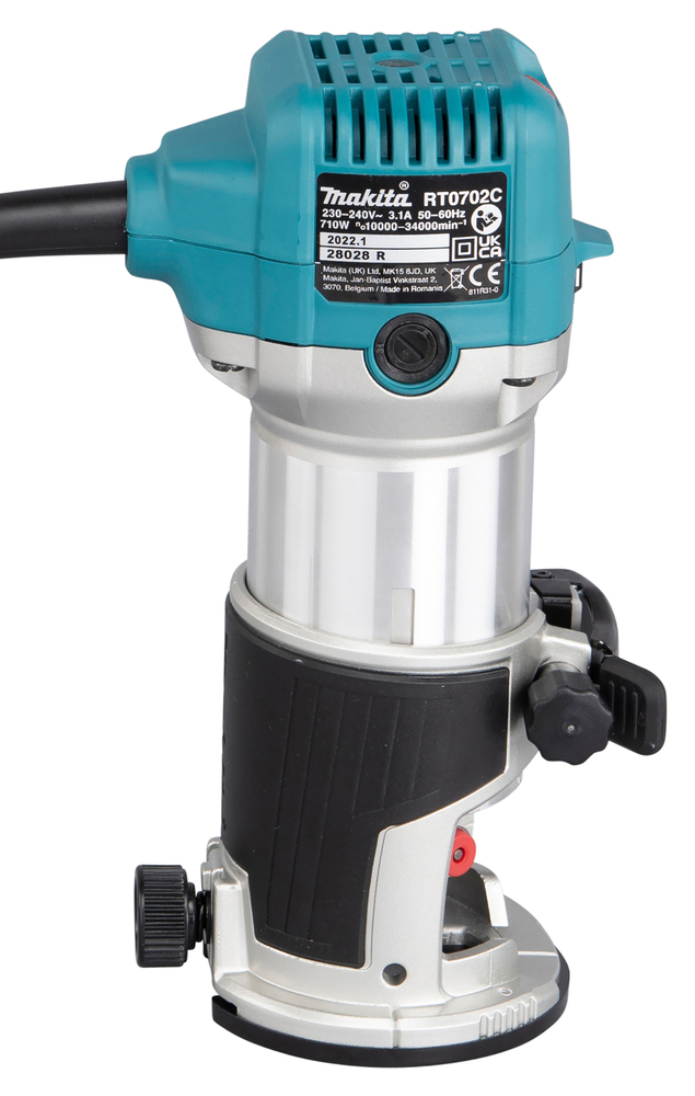 Elektrische Einhandfräse / Kantenfräse , 710 W, Makita RT0702CJ